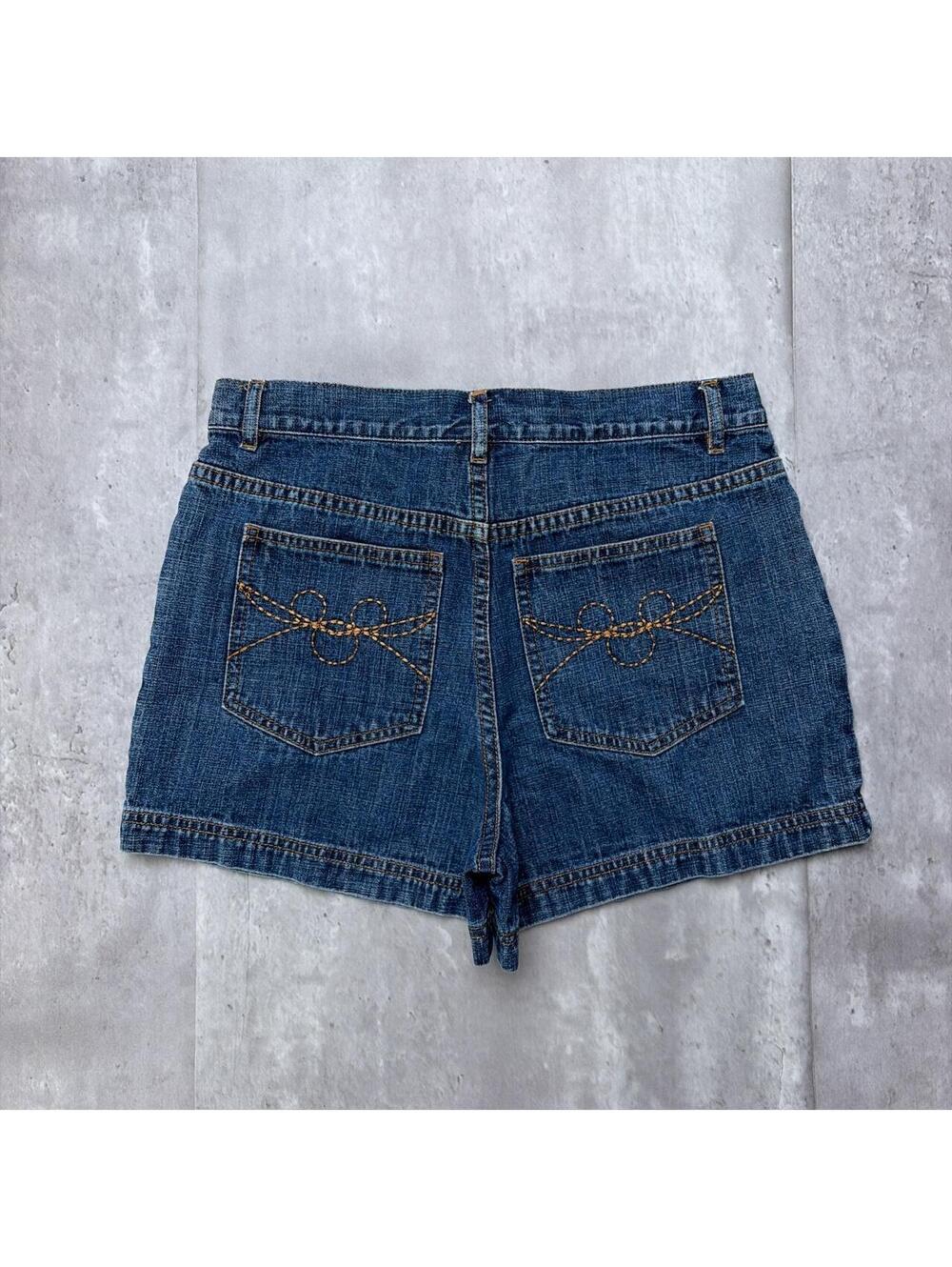 Y2K Dark Wash Disneyland Mini Denim Shorts